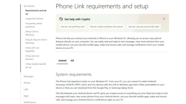 Set up Windows 11/10 Phone Link to sync texts, calls & photos