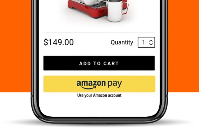 Phone checkout page with an Amazon Pay button below Add to Cart