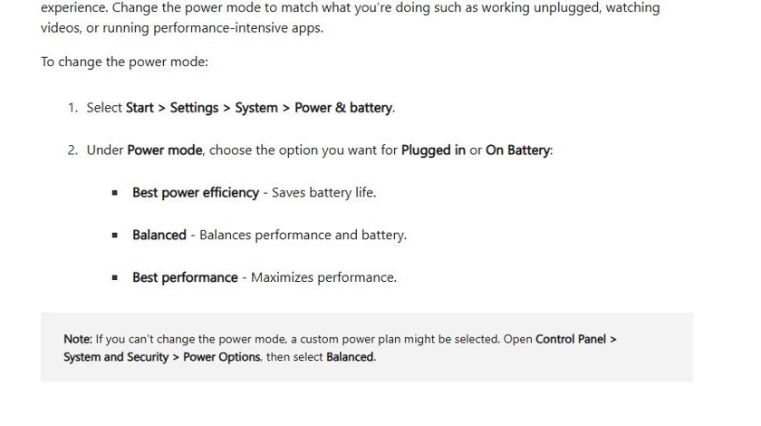 Power management settings steps to change the power mode in Windows 11