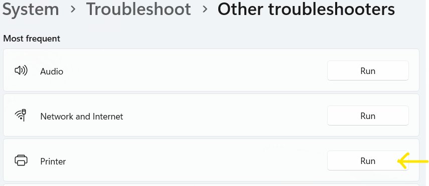Fix a printer not working on Windows 11 with the Printer troubleshooter