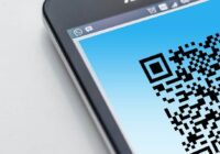 QR code displayed on a smartphone screen in close-up