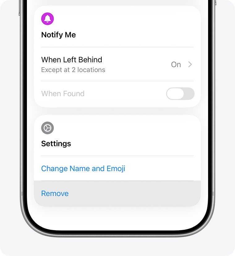 Remove AirTag paired to old Apple Account from Find My