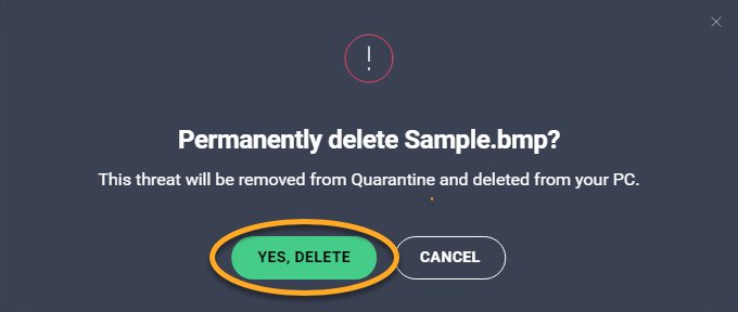 Remove idp.generic in AVG AntiVirus by permanently deleting the quarantined file
