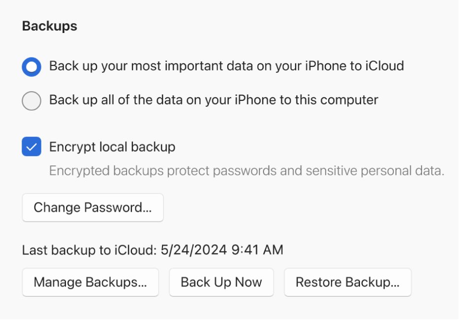 Reset Apple Devices app on Windows 11 and check iPhone backups still appear