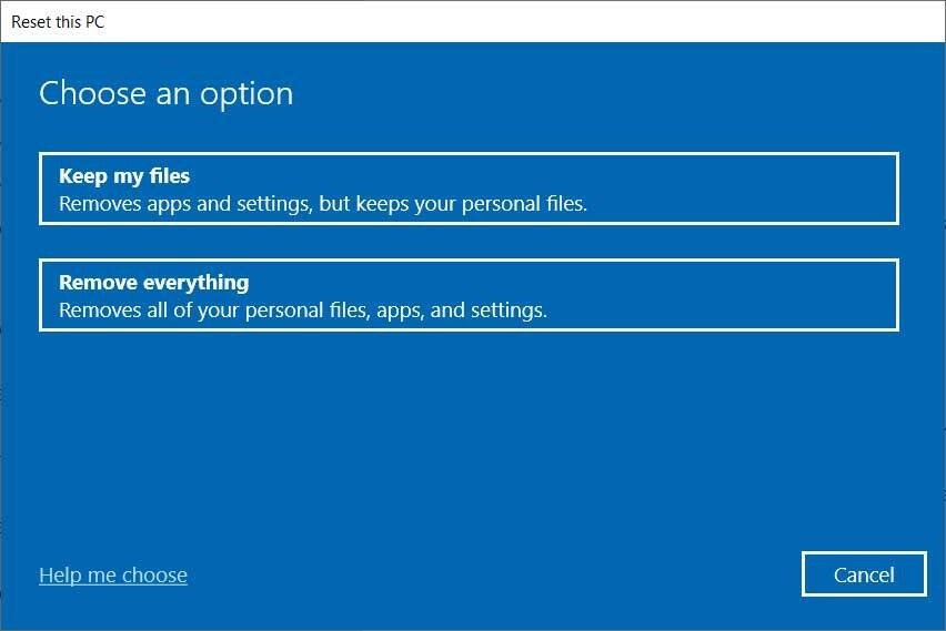 Reset Windows 11 from System Recovery with Keep my files option