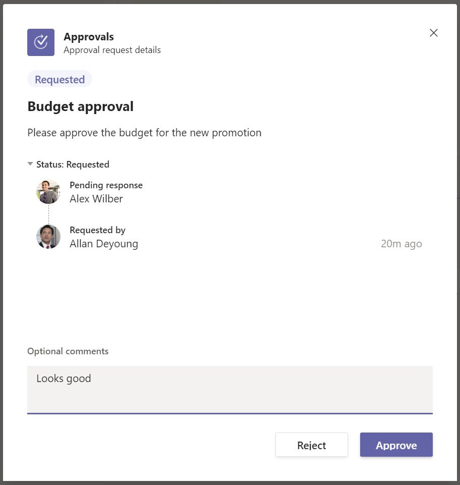Respond to an approval in Teams with Approve or Reject buttons