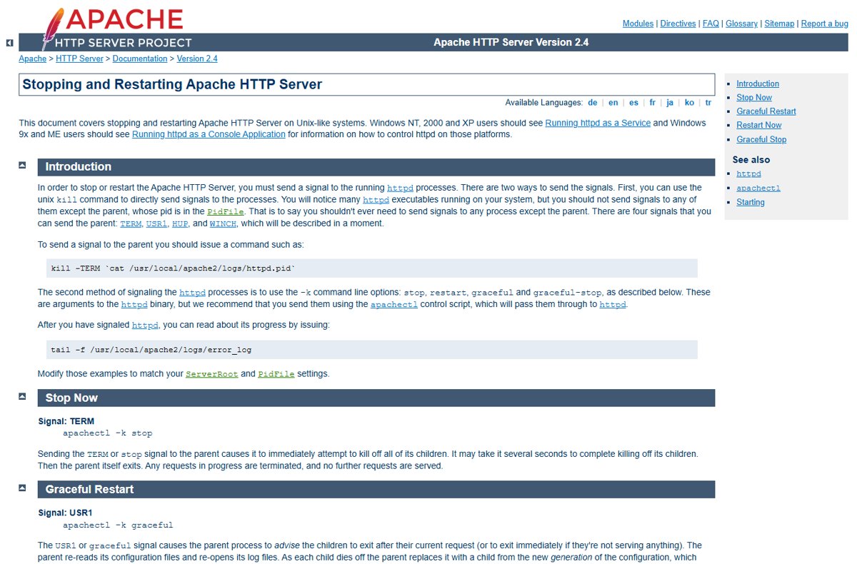 Restart Apache mod_php with graceful restart in Apache HTTP Server docs