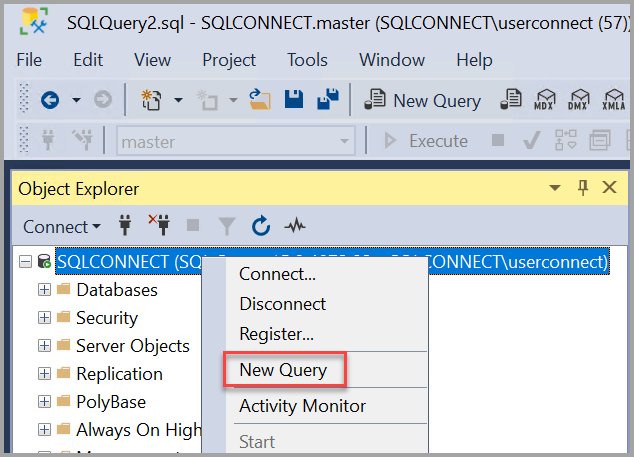 SQL Server version check by opening New Query from the server in SSMS