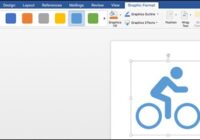 SVG bicycle graphic selected in Word with Graphic Format ribbon tab open