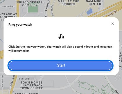 Samsung Galaxy watch find feature: Ring your watch prompt in SmartThings Find