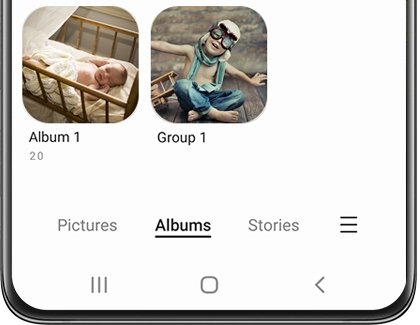 Samsung S25 screenshots location in the Gallery app Albums tab