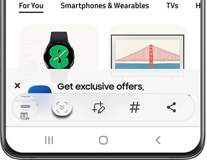 Scrolling screenshot on Samsung S25 using the Scroll capture toolbar icon
