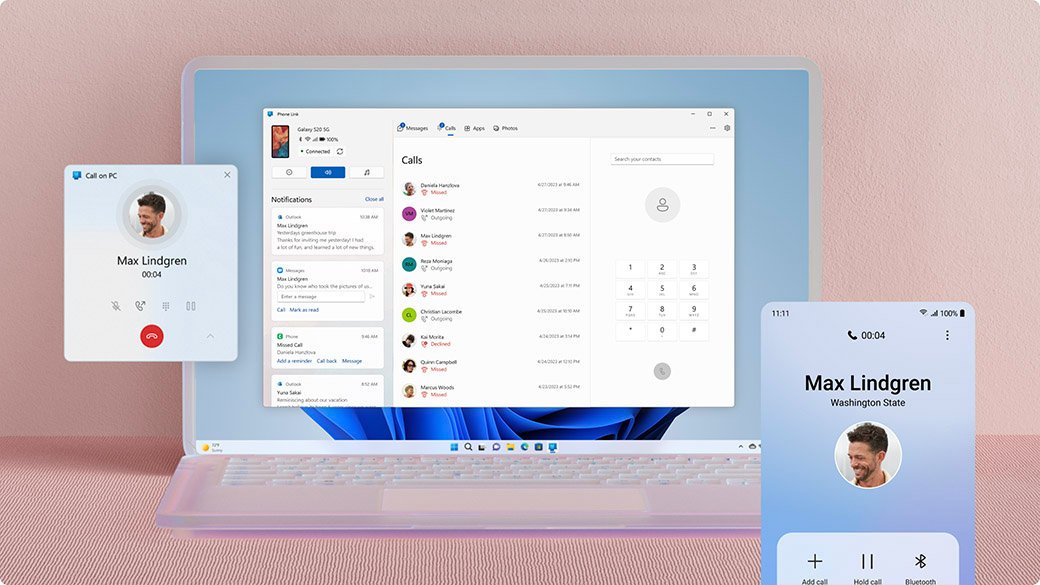 Send texts from a PC with Phone Link, which also adds calls on Android