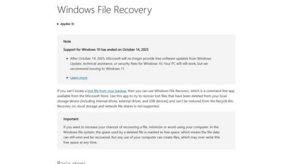 Set up Windows File Recovery to restore deleted files from SSD, USB, and SD cards