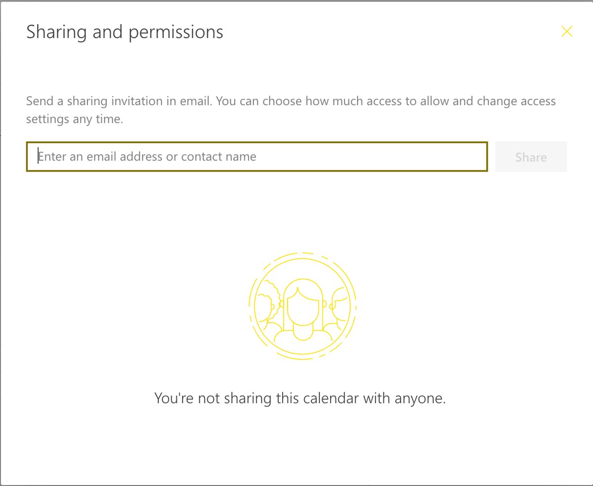 Share your existing Outlook calendar with a group by email address