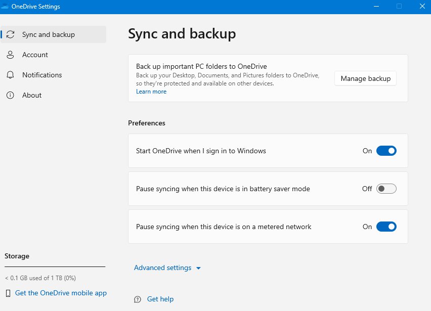 SharePoint not saving changes: OneDrive Settings Sync and backup page