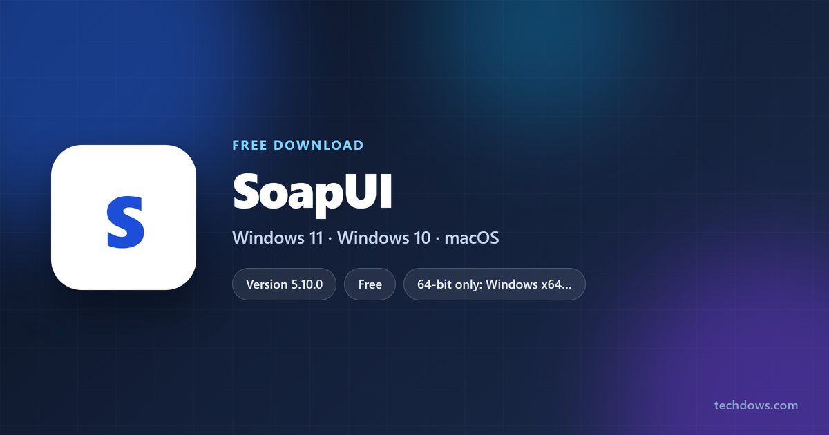 SoapUI download card with version, license and supported systems