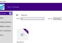 Software Center branded with a company name, logo and purple color scheme