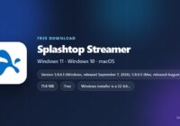 Splashtop Streamer version, installer size and supported systems