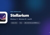 Stellarium download card with version, builds and requirements