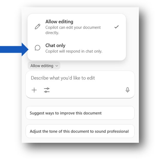 Summarize content with Bing AI using the Chat only option in Word