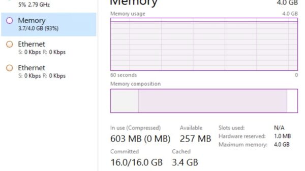 What is a RAM cache, and how do you clear it on Windows?