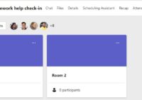 Teams meeting Breakout rooms tab showing Room 1 and Room 2
