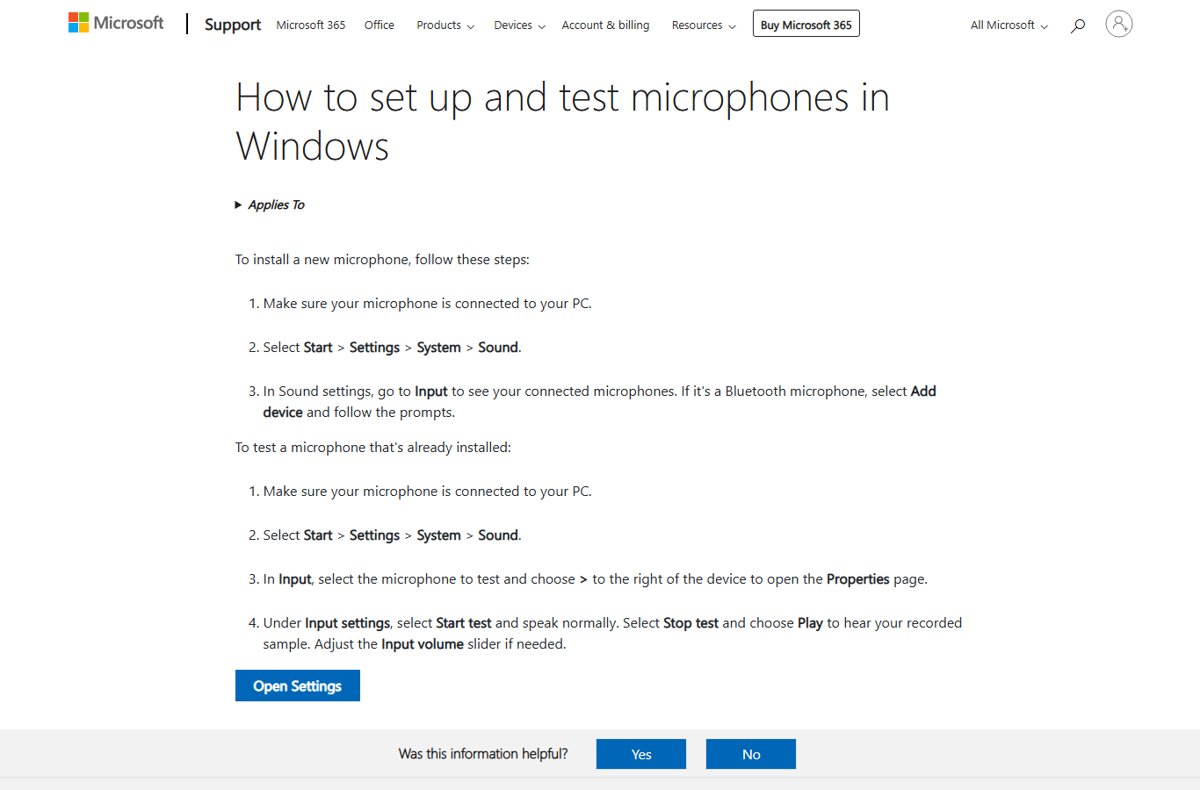 Test microphone level in Windows 11 after changing AGC settings