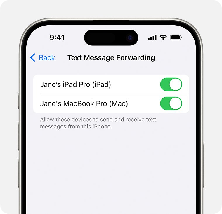 Text messages on a computer from an iPhone with Text Message Forwarding
