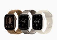 Three Apple Watch Series 12 models with different cases and bands