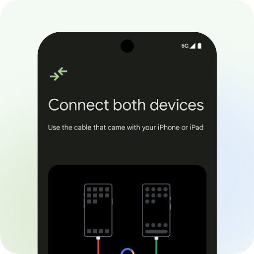 Transfer contacts from iPhone to Android by connecting both phones with a cable