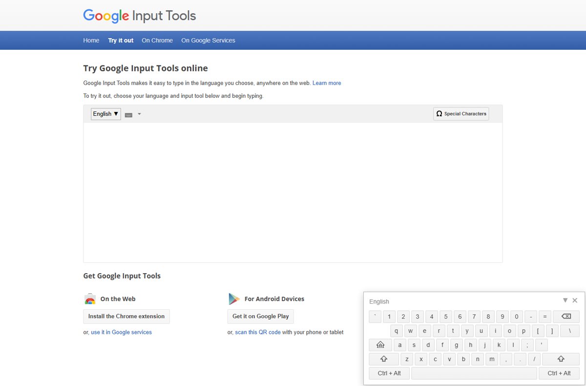 Try Google Input Tools online page with language menu and on-screen keyboard