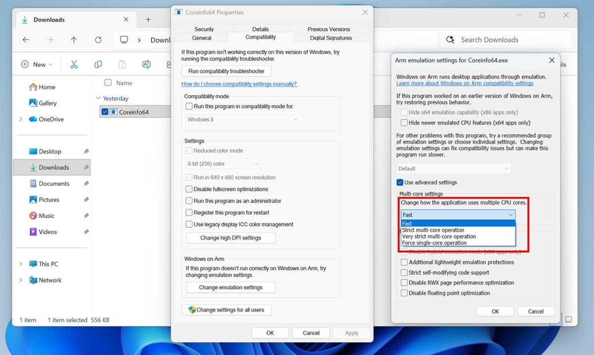 Tune Prism emulation on Snapdragon with multi-core settings for one app