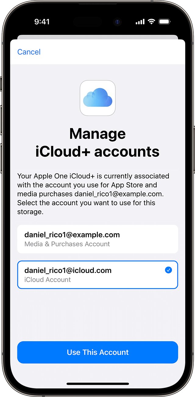 Two Apple Accounts on iPhone: Manage iCloud+ accounts storage choice