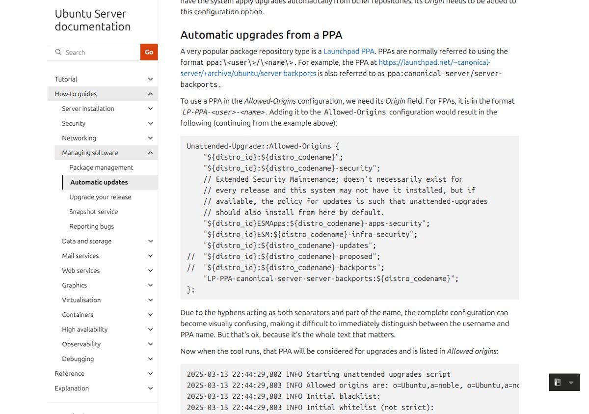 Update PHP Ubuntu from a PPA via Allowed-Origins in unattended-upgrades