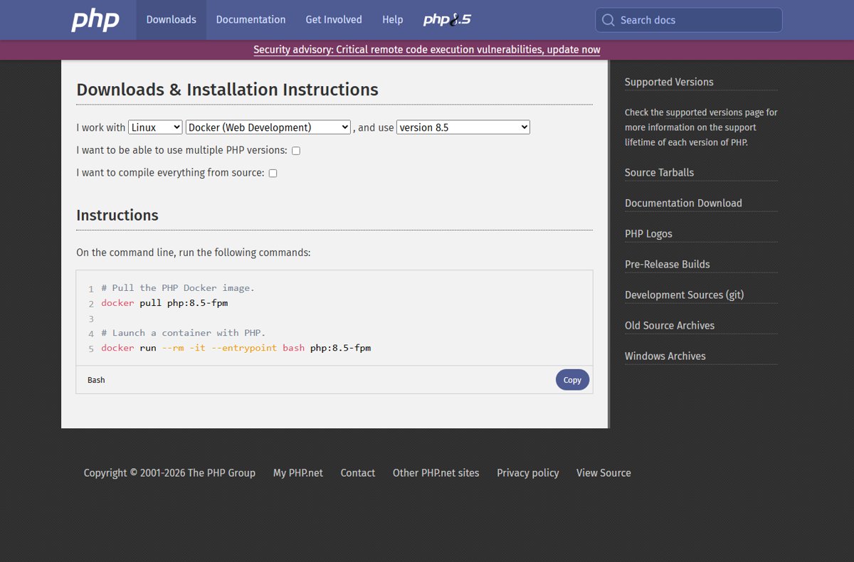 Update PHP version in Docker by pulling the php:8.5-fpm image