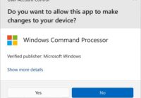 User Account Control prompt asking to allow Windows Command Processor to make changes
