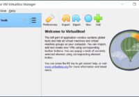 VirtualBox Manager welcome screen with the New button in the toolbar