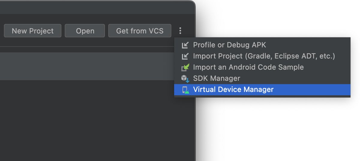 WSA alternative: Virtual Device Manager in Android Studio for the Android Emulator