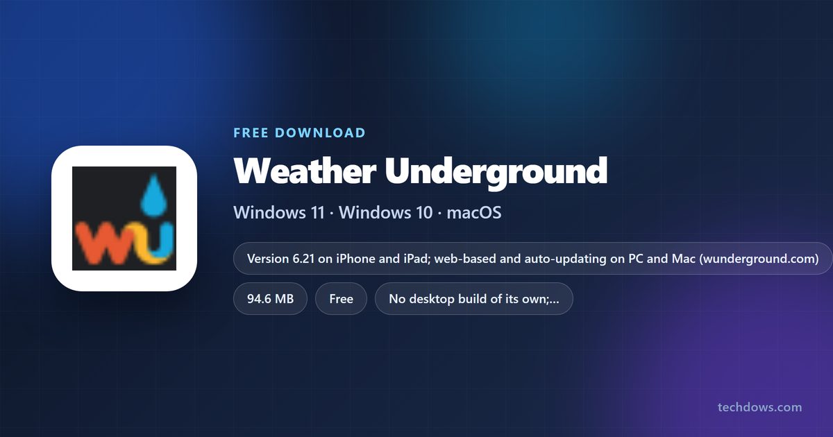 Weather Underground app size, price and supported devices