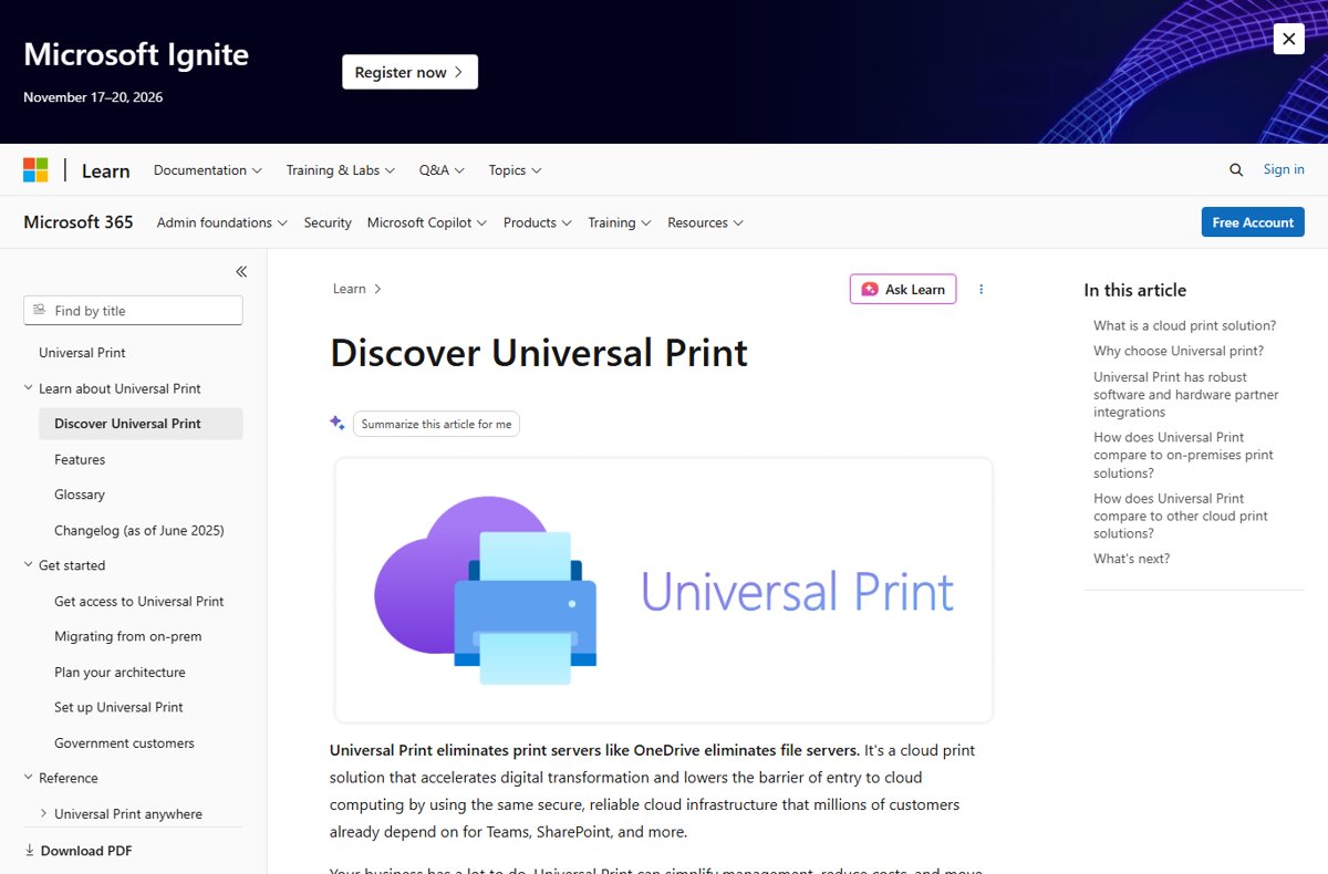 What are the pros and cons of Microsoft Universal Print?