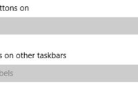 Windows 10 Multiple Displays taskbar options for showing and combining buttons