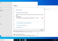 Windows 10 Network Adapter troubleshooter showing a problem found and not fixed