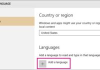 Windows 10 Region & language settings with the Add a language button