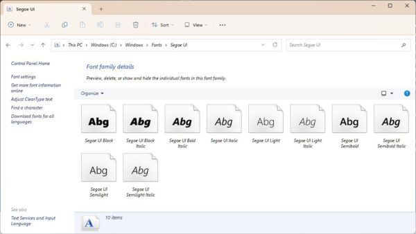How to install TrueType fonts Windows 11