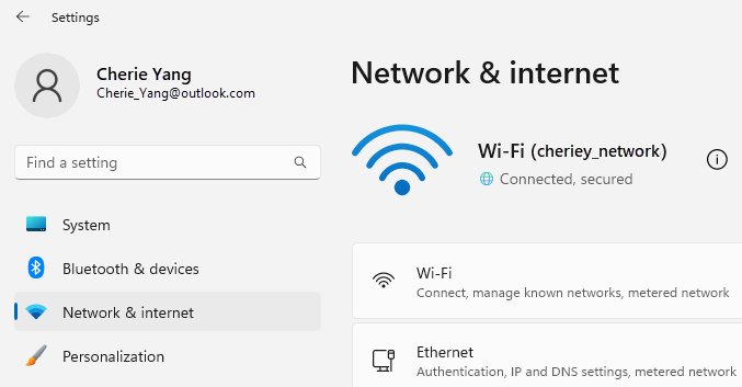Windows 11 Settings open on Network & internet with Wi-Fi connected