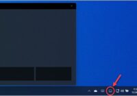 Windows 11 virtual touchpad window open above its system tray icon
