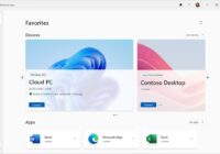 Windows App Favorites page listing a Cloud PC, Azure desktop and apps