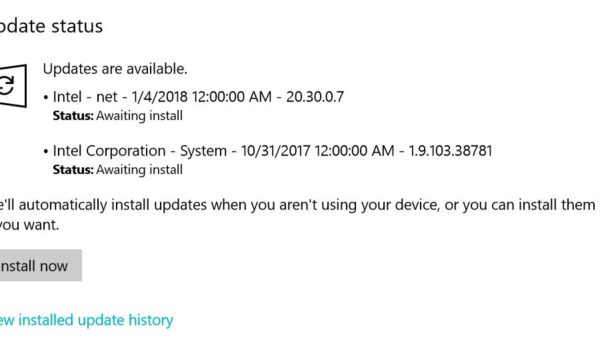Windows Update and Security settings in Windows 10