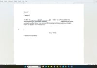 Word document form with underlined blanks for the day, month and name